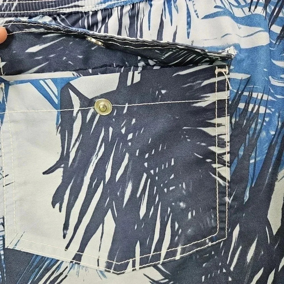 Lands End Swim Trunk Blue Palm Size XL 40/42 - Picture 4 of 8